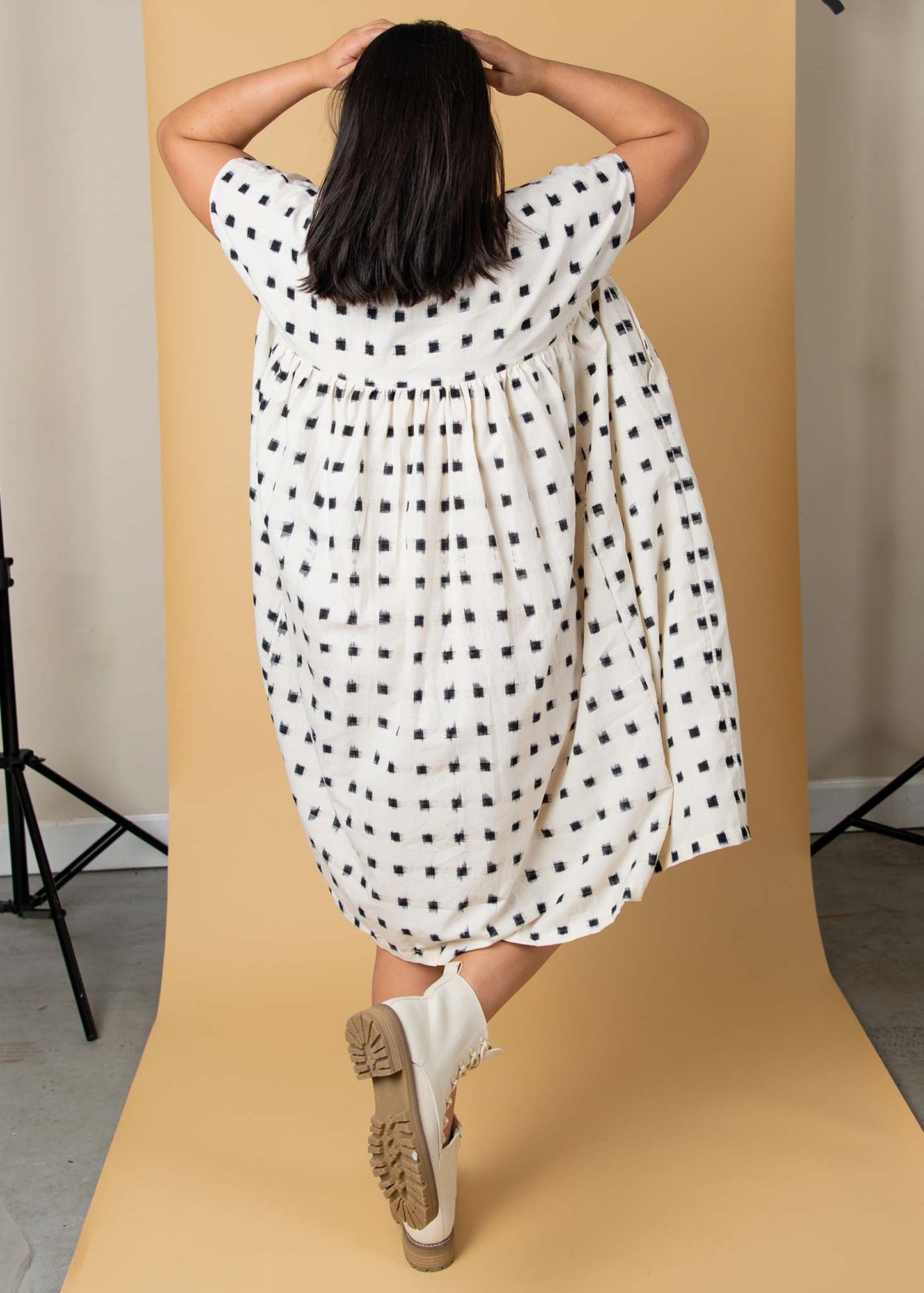 Meadow Dress - Ikat Squares by And For Good