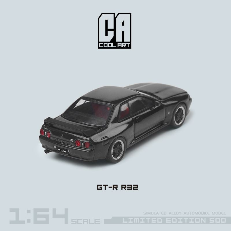 Cool ART Nissan Skyline GT-R R32 With Openable Hood - Gold Rims 1:64
