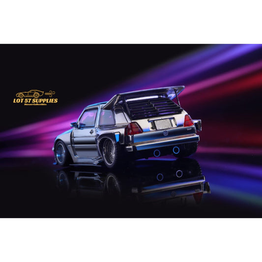 Liberty64 Volkswagen VW MK2 Widebody Silver Chrome 1:64