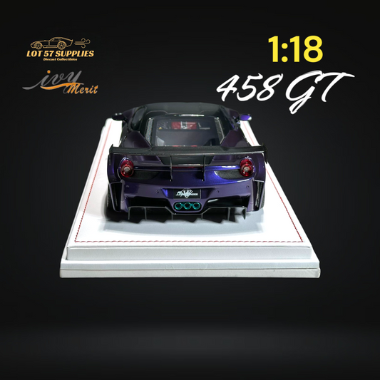 IVY MERIT Ferrari 458 GT Purple LBWK 1:18 Scale