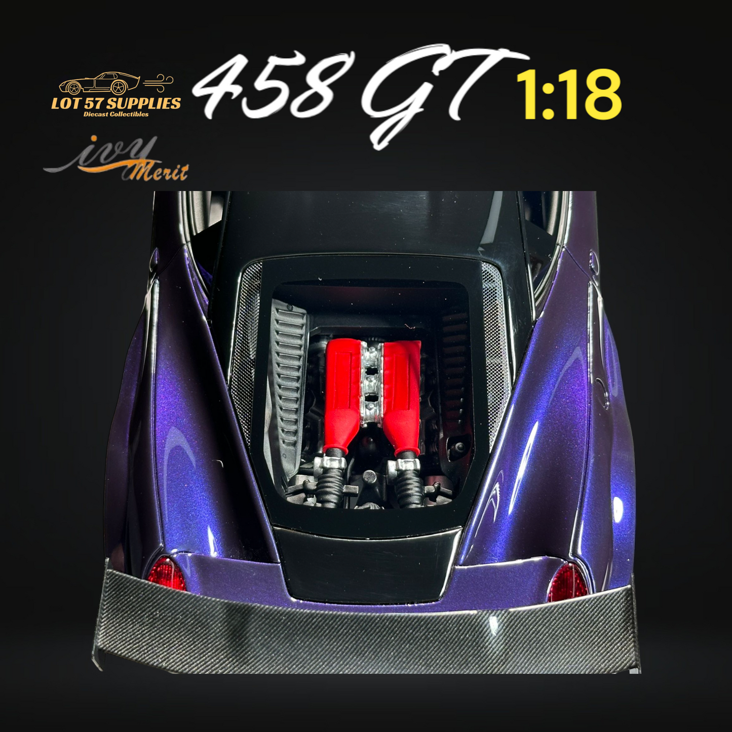 IVY MERIT Ferrari 458 GT Purple LBWK 1:18 Scale