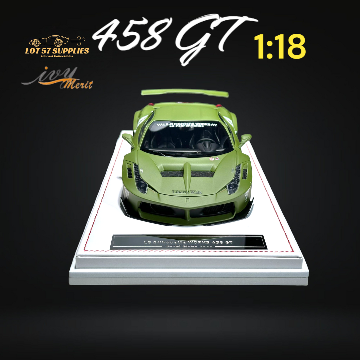 IVY MERIT Ferrari 458 GT LBWK 1:18 Resin