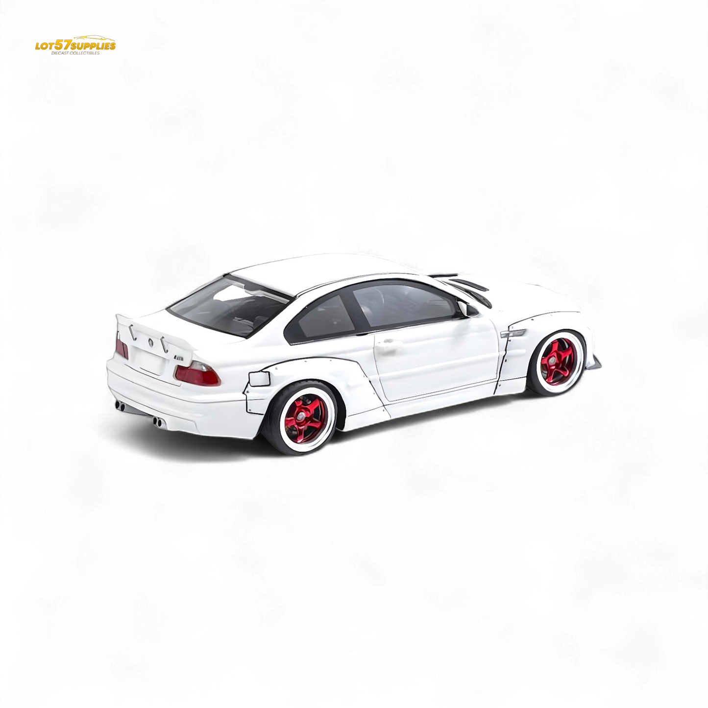 Flame BMW M3 E46 Widebody Pandem Pearlescent White 1:64