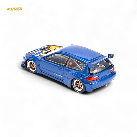 Pop Race Pandem Civic EG6 Metallic Blue 1:64