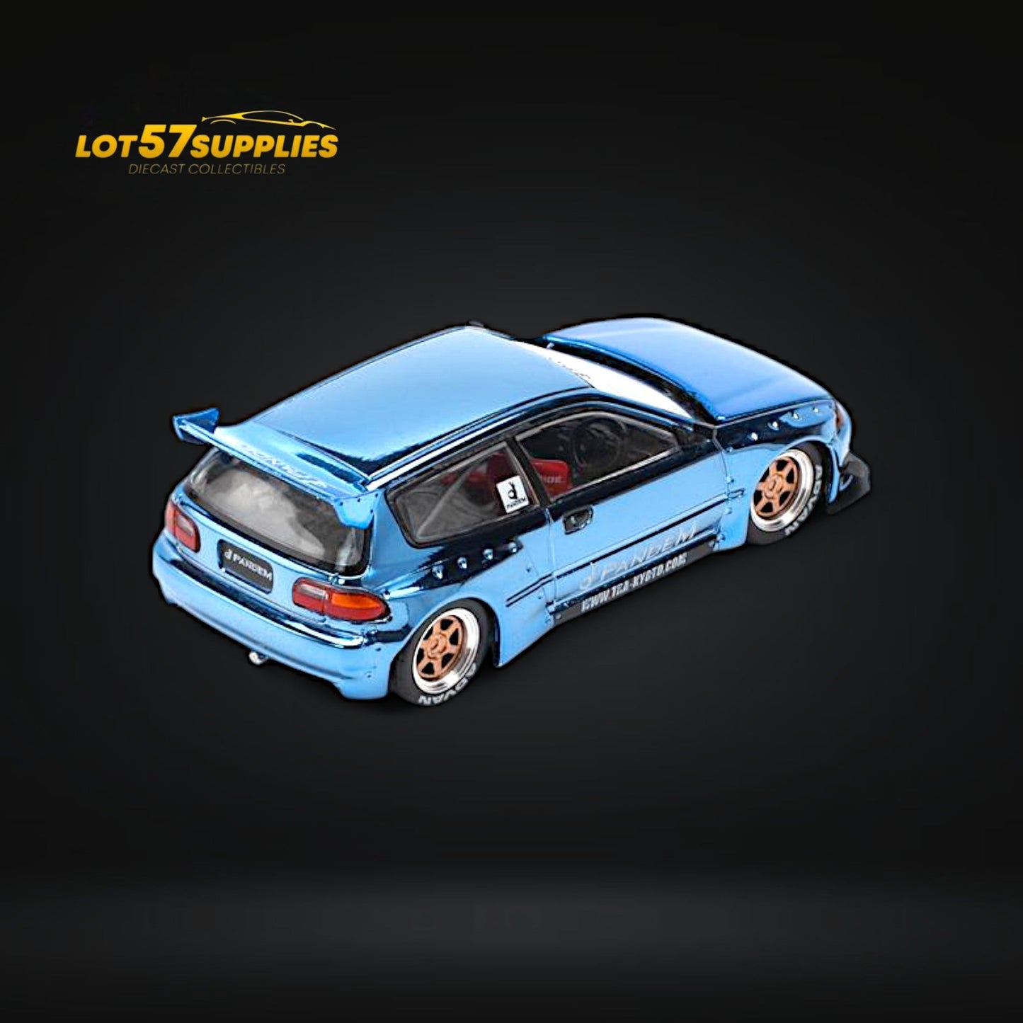 (Pre-Order) Pop Race Pandem Civic EG6 Blue Chrome 1:64