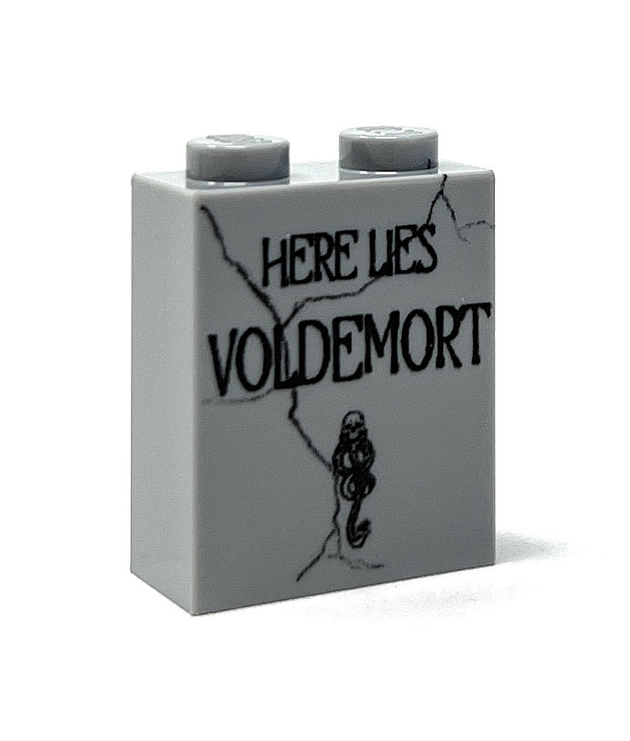 Voldemort Tombstone (Halloween) (1x2x2 Brick) made using LEGO part