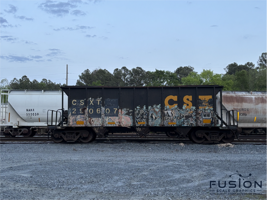 O Scale CSXT Yellow Freight Car Stencil Patch Decal Set