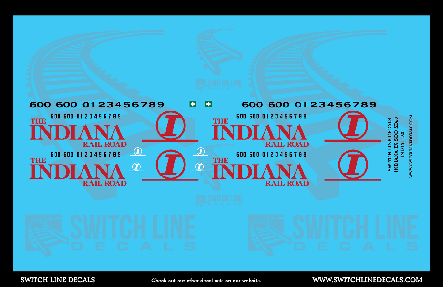 N Scale Indiana Railroad Ex SOO SD60 Locomotive Decal Set