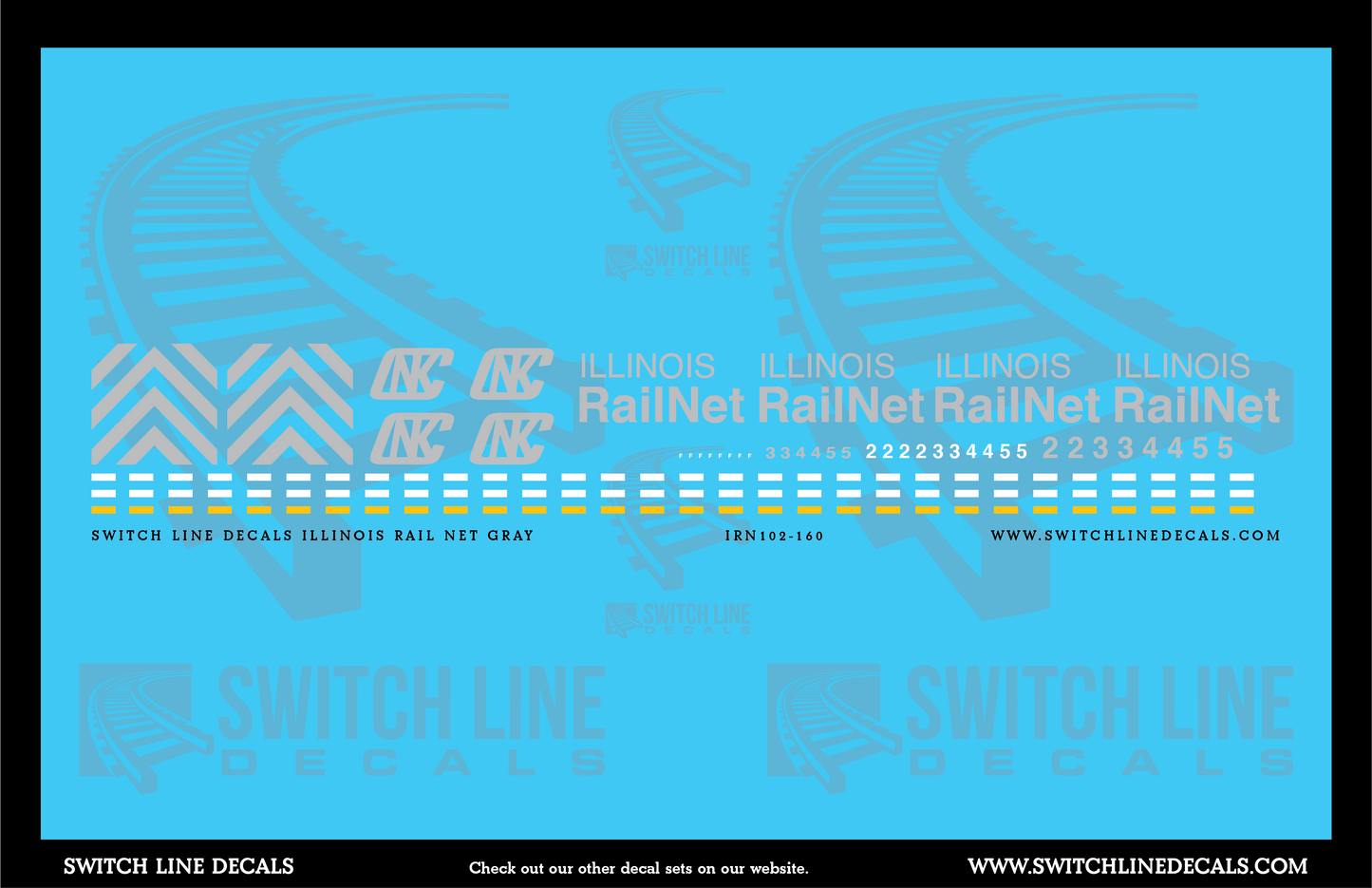 N Scale Illinois Central Rail Net Gray Decal Set