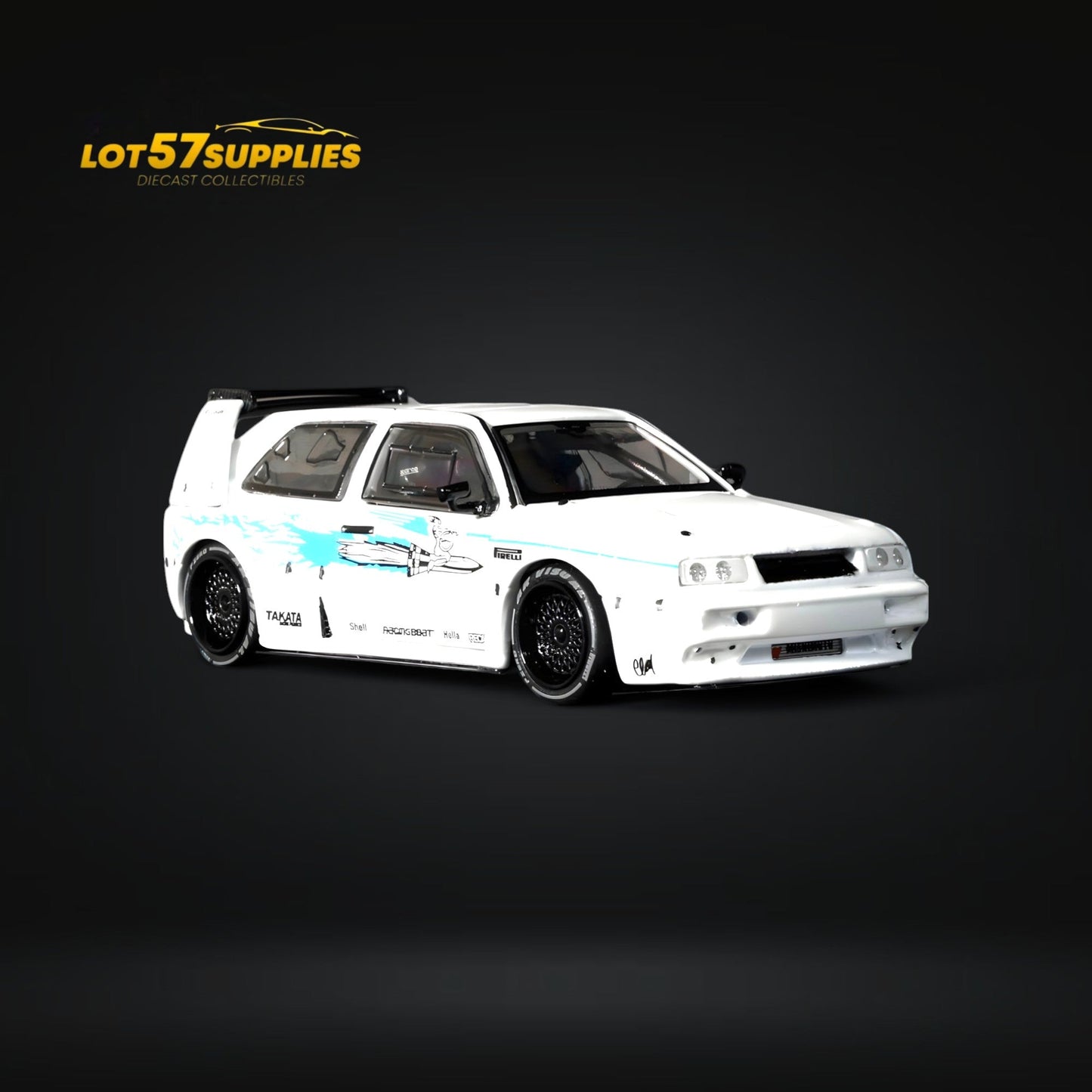 Rhino Model VW Golf Mk3 White Fast & Furious Livery 1:64