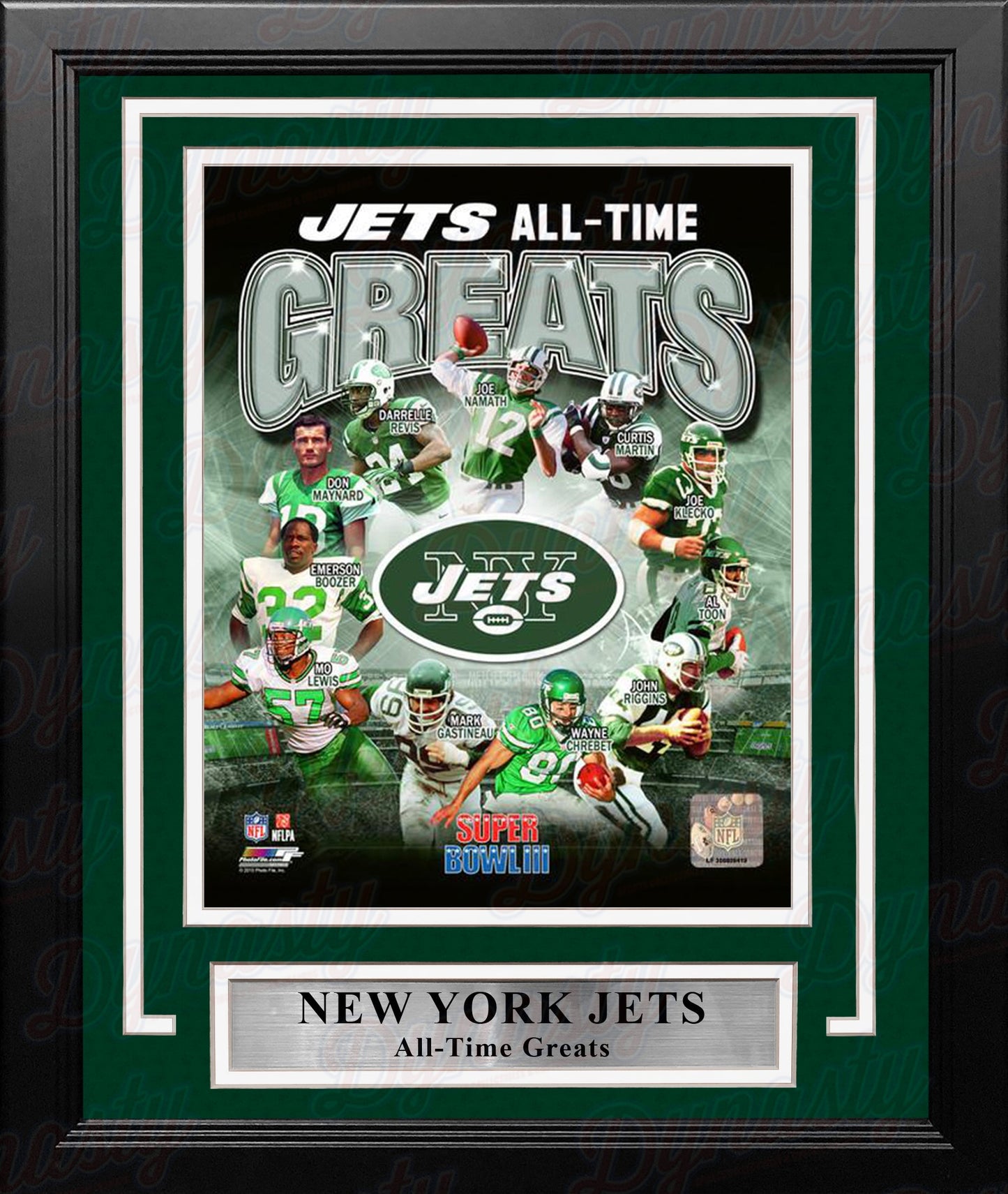 New York Jets All-Time Greats 8" x 10" Framed Football Photo
