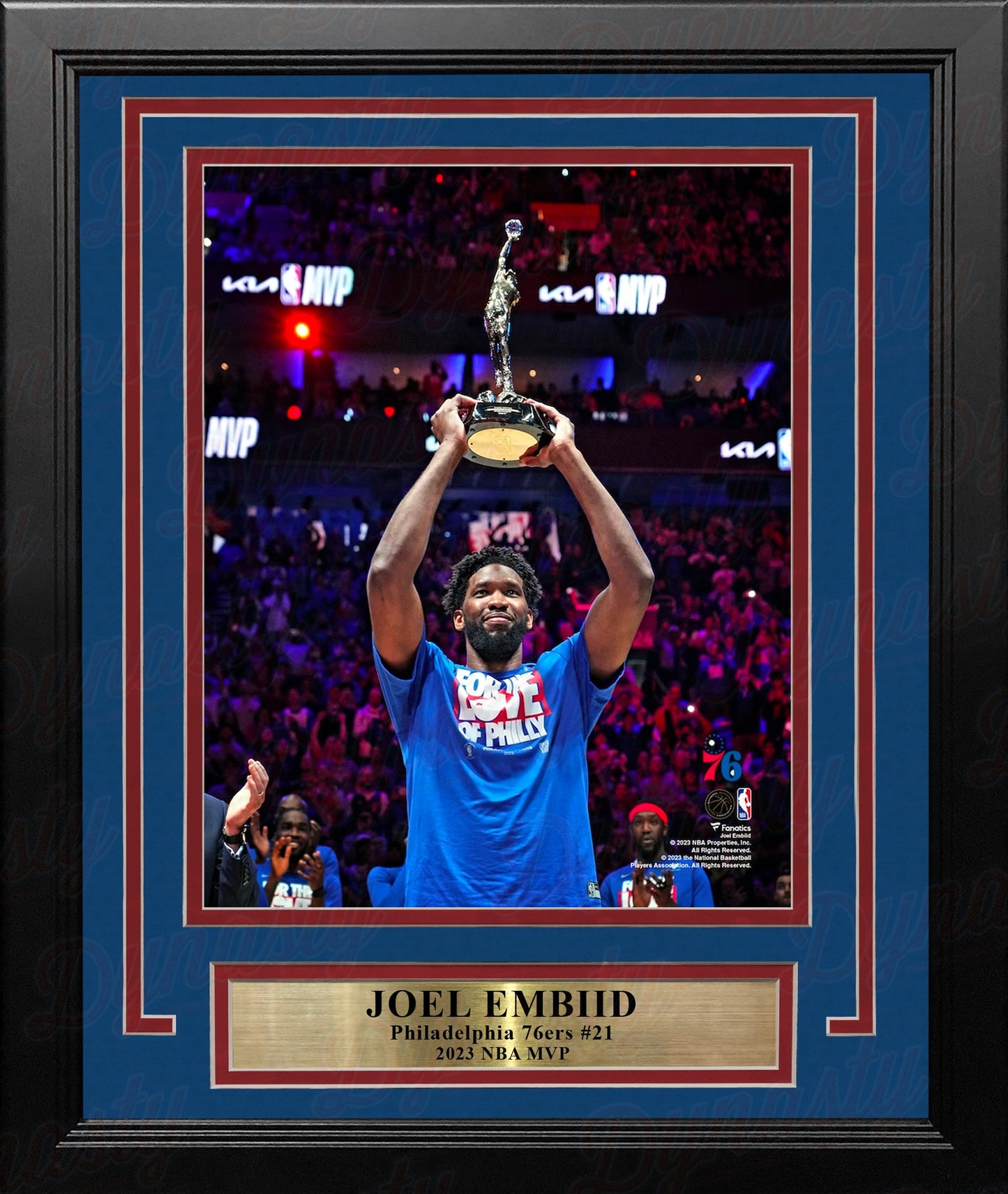 Joel Embiid 2023 MVP Trophy Philadelphia 76ers 8" x 10" Framed Basketball Photo