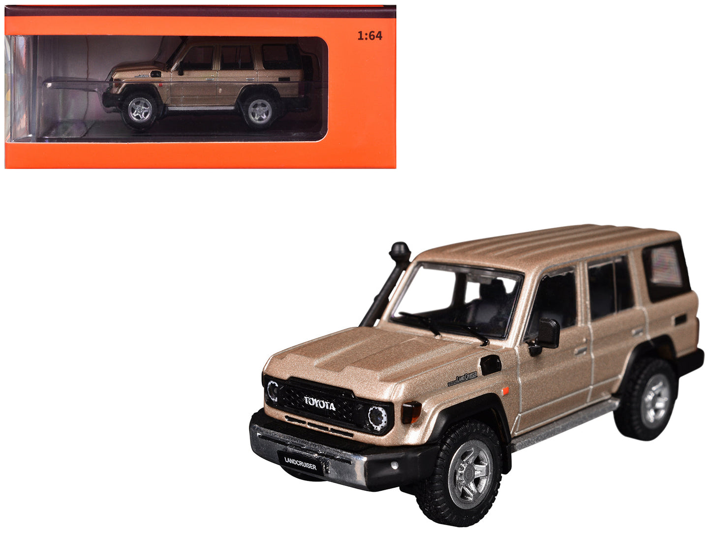 Toyota Land Cruiser (J76) Gold Metallic 1/64 Diecast Model Car by GCD free shipping USA