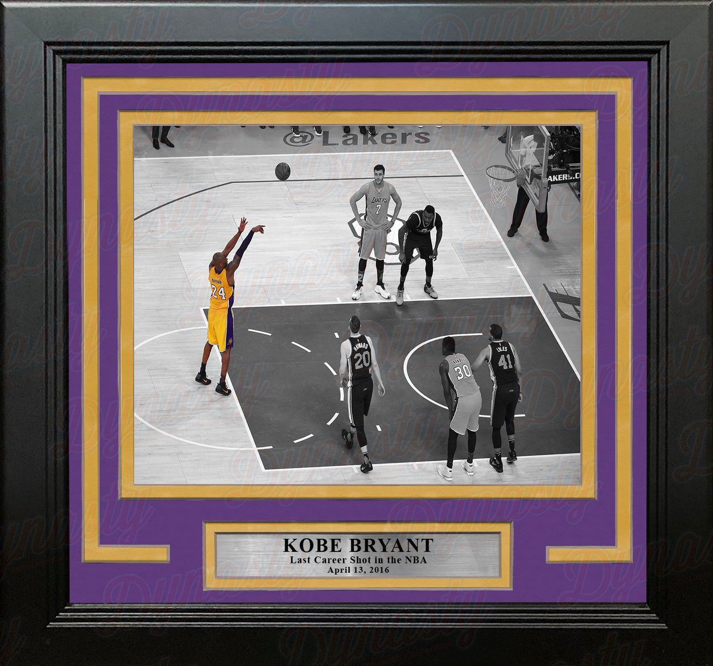 Kobe Bryant's Last Career Shot Los Angeles Lakers Framed Basketball Photo