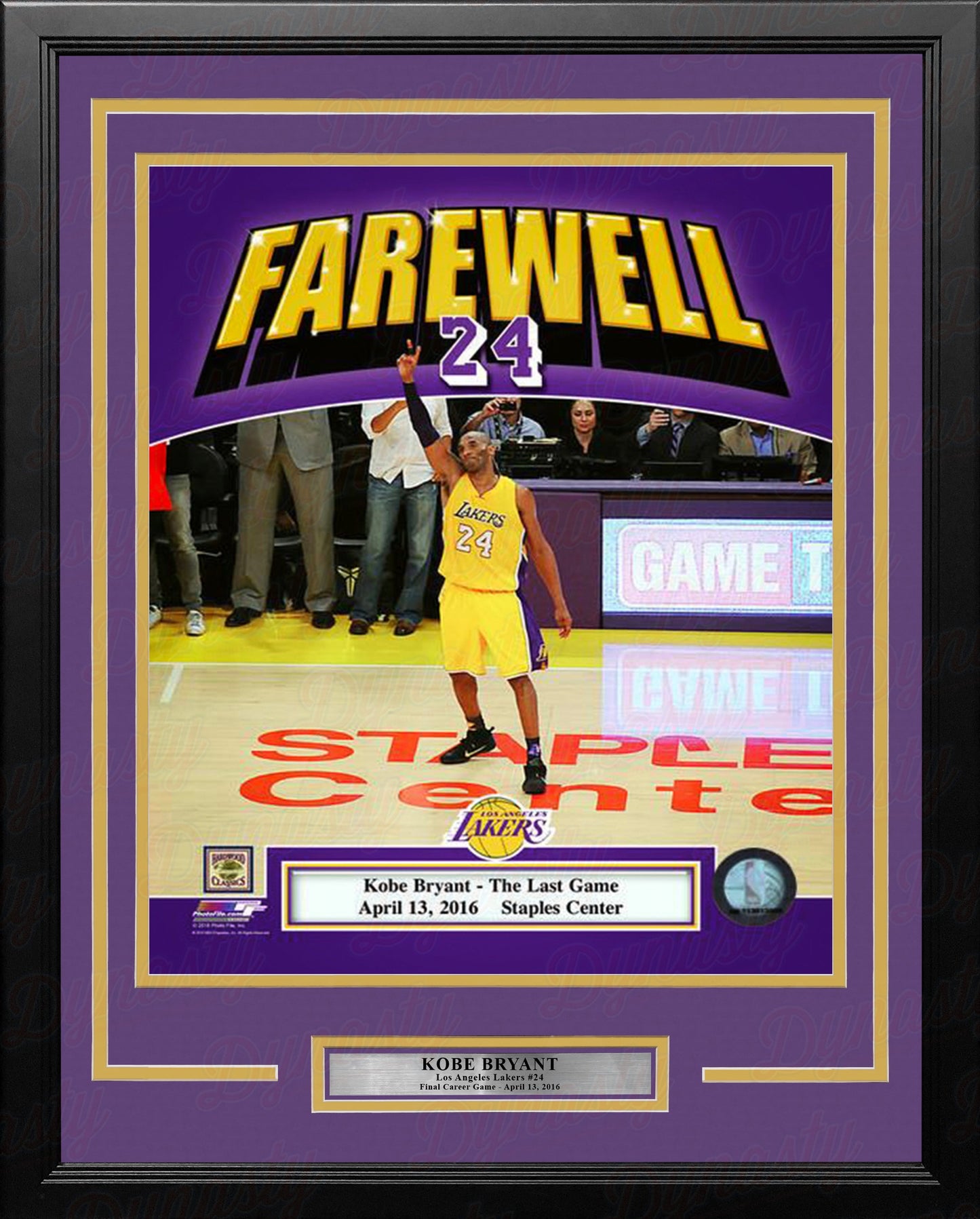 Kobe Bryant Final Career NBA Game Los Angeles Lakers 11" x 14" Framed Basketball Photo