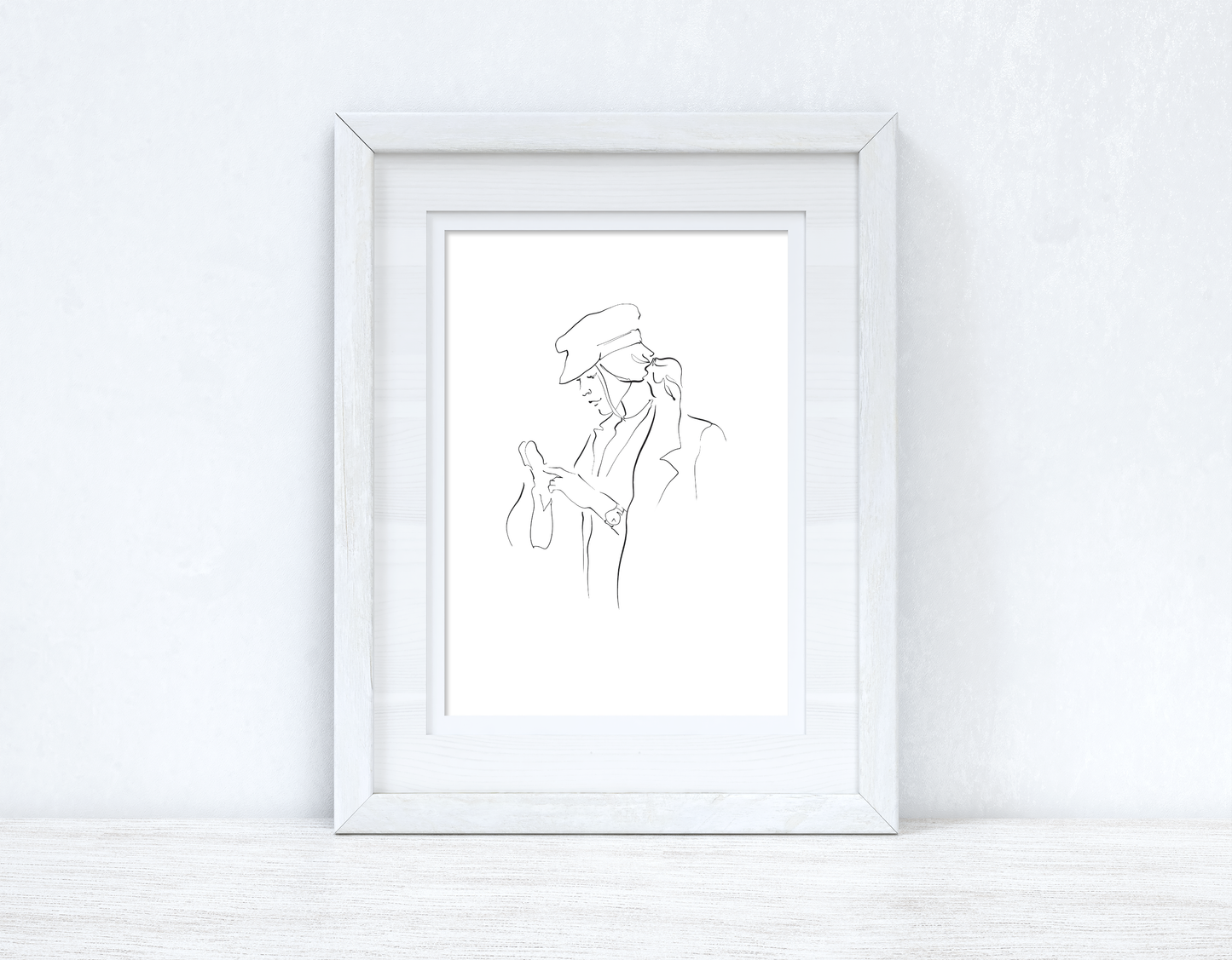 Line Work Woman Shopping Simple Home Bedroom Dressing Room Wall Decor Print by WinsterCreations™ Official Store