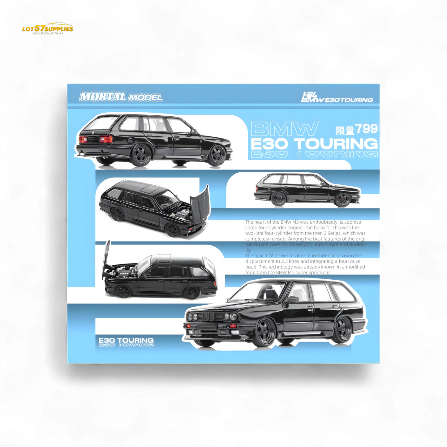 Mortal BMW E30 Cambered Full Black 1:64