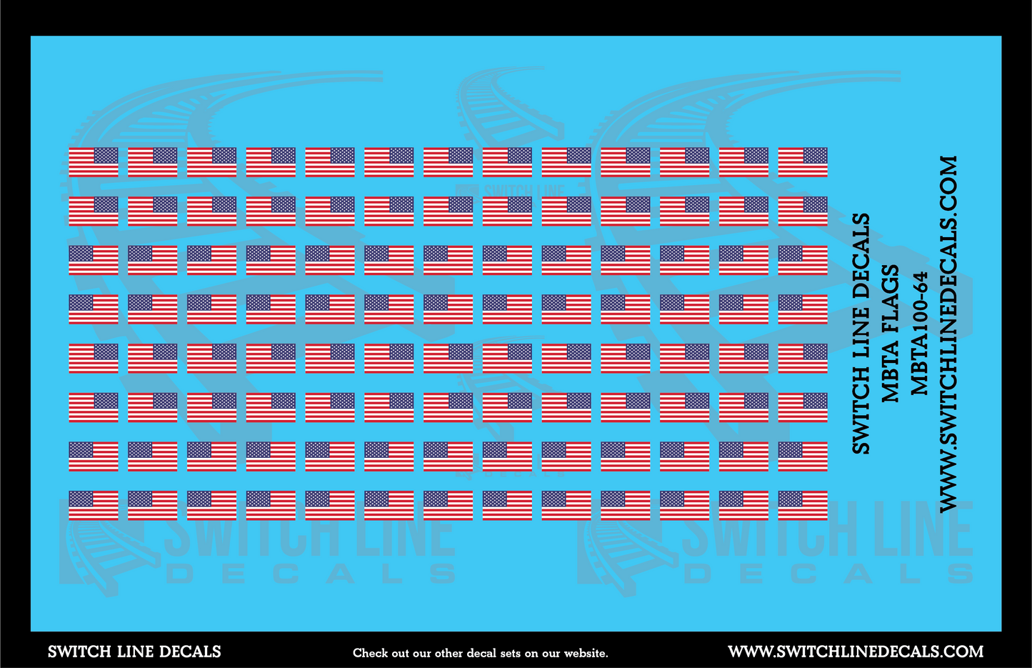S Scale MBTA Flags Decal Set