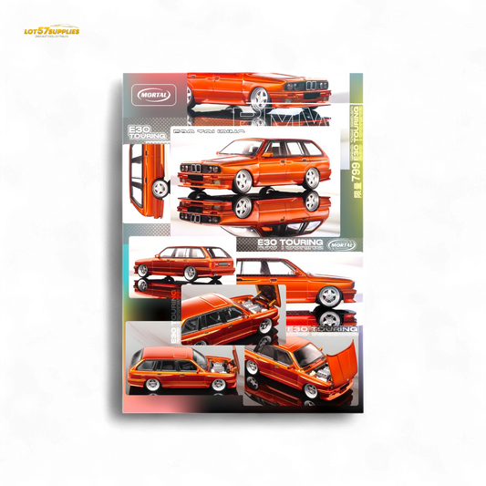 Mortal BMW E30 Cambered Sunset Orange 1:64