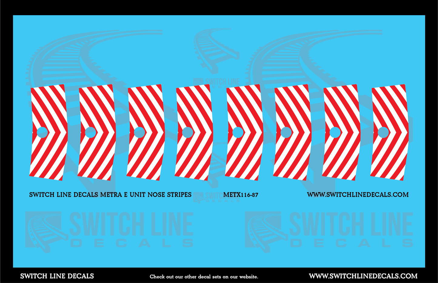 HO Scale Metra E Unit Nose Stripes Locomotive Decal
