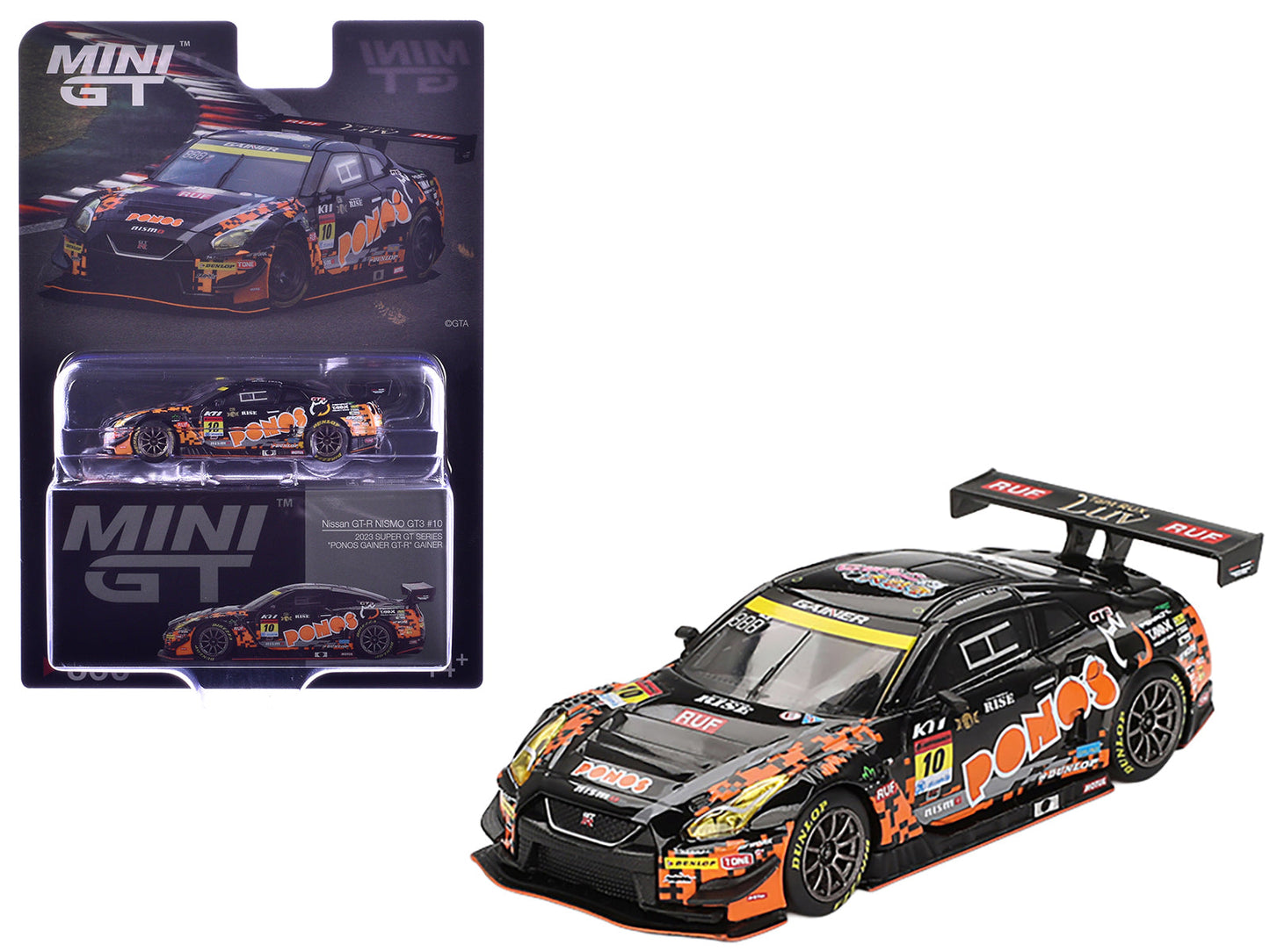 Nissan GT-R NISMO GT3 #10 Hironobu Yasuda - Riki Okusa "PONOS GAINER" "Super GT Series" (2023) Limited Edition 1/64 Diecast Model Car by Mini GT free shipping USA