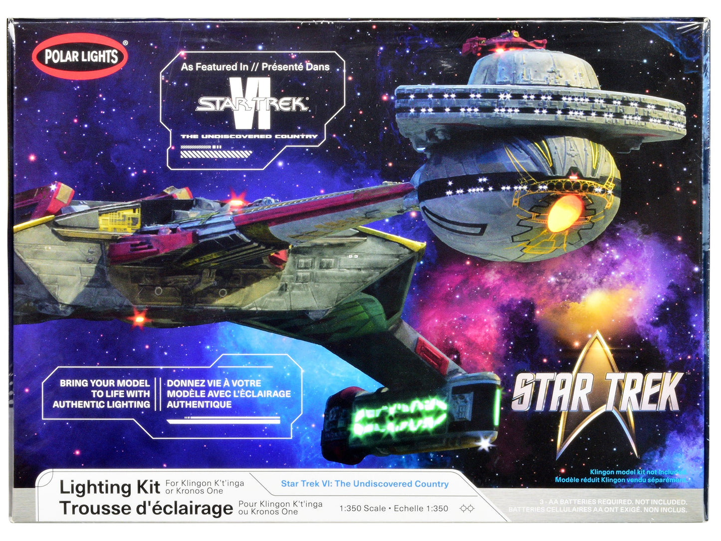 Skill 2 Model Kit Lighting Kit for Klingon Kronos One Spaceship "Star Trek VI: The Undiscovered Country" (1991) Movie 1/350 Scale Model by Polar Lights free shipping USA
