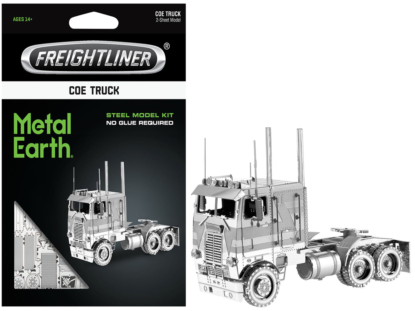 Model Kit Freightliner COE Truck (Challenging Difficulty) Steel Model by Metal Earth - Use code SHOPAPP15 to get 15 percent off free shipping USA