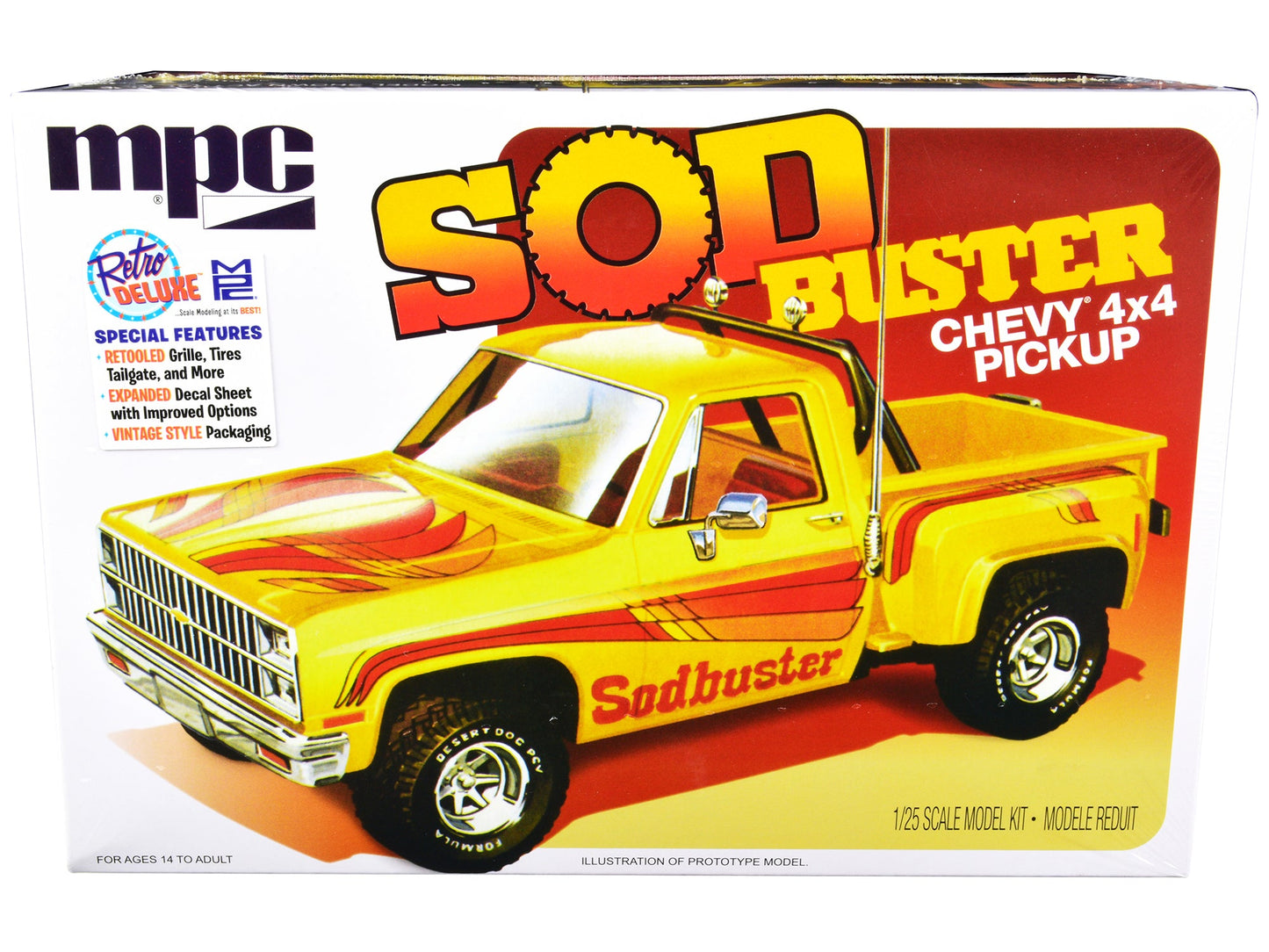 Skill 2 Model Kit 1981 Chevrolet 4x4 Stepside Pickup Truck "Sod Buster" 1/25 Scale Model by MPC free shipping USA