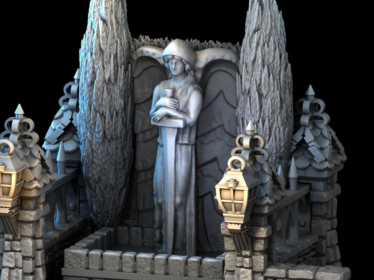 Adrian-3DP4U - Angel_Fountain - 28mm