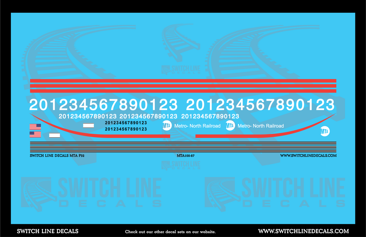 HO Scale MTA P32 Locomotive Decal Set