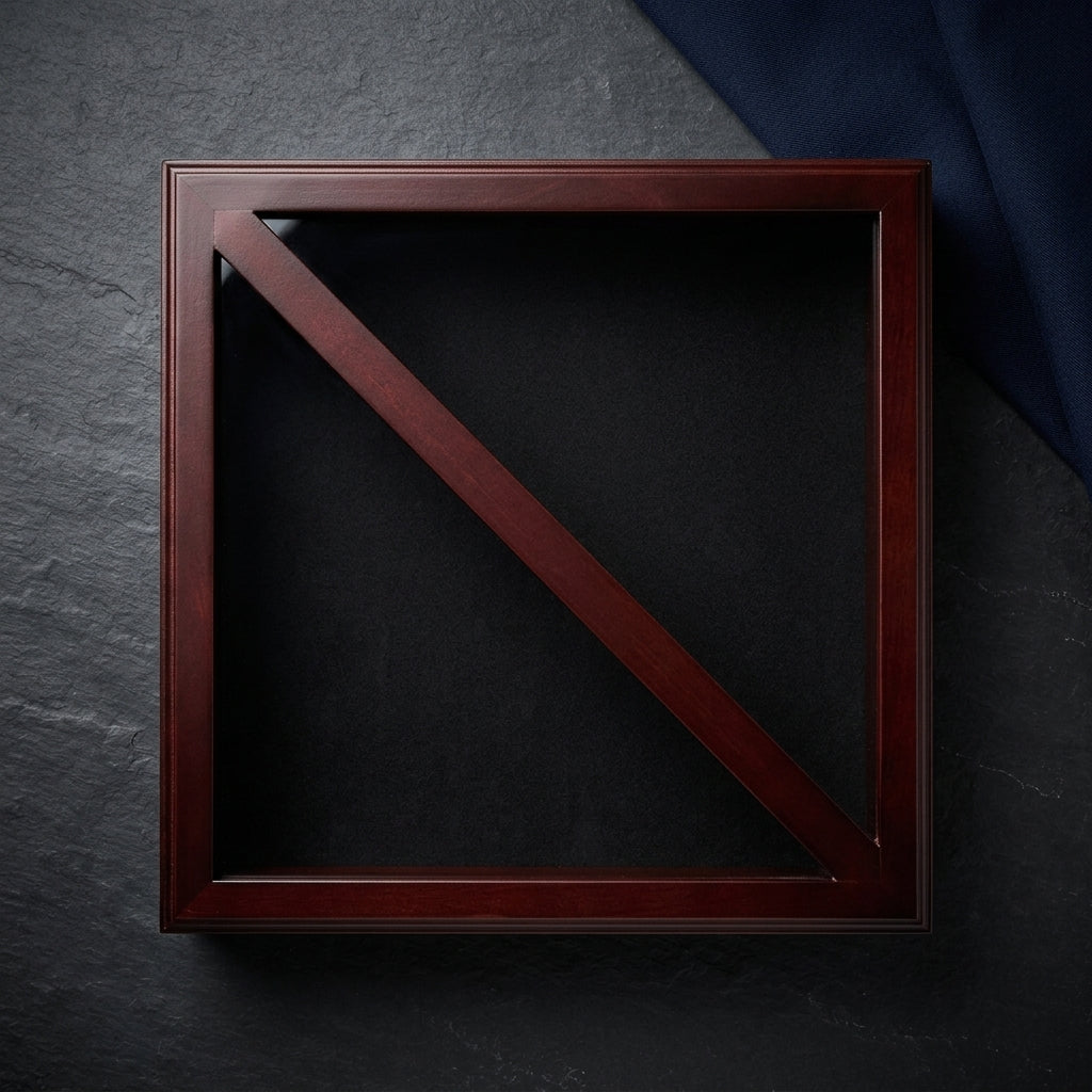 3'x5' Flag Display Case, Shadow Box (Not for Burial Funeral Flag), Solid Wood, Cherry Finish.