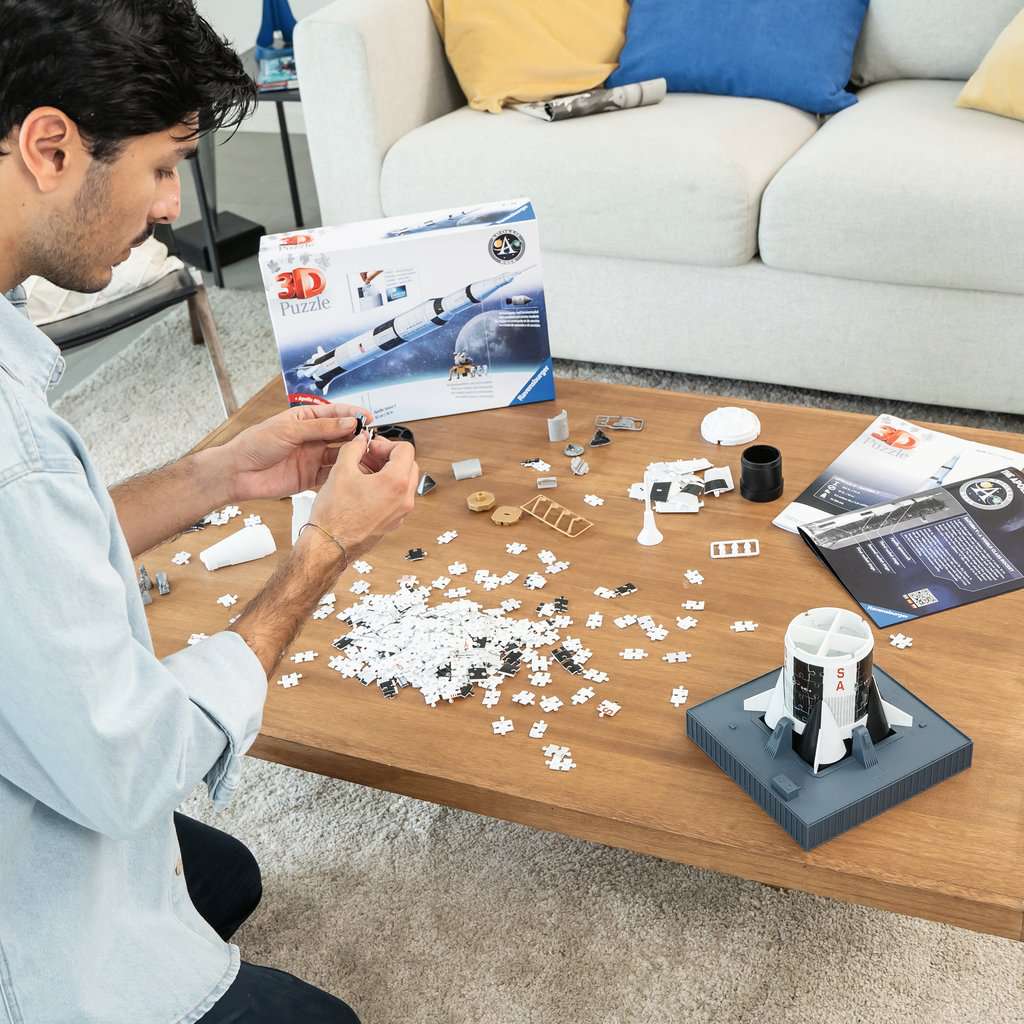 NASA Apollo Saturn V Rocket 504 Piece 3D Jigsaw Puzzle Ravensburger