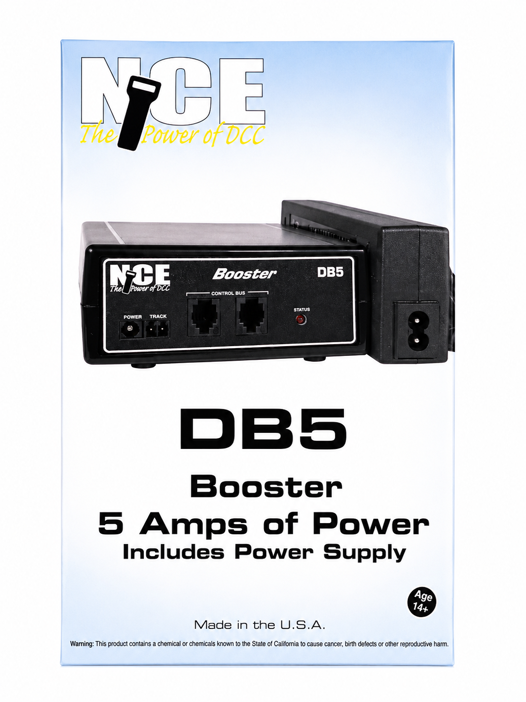 NCE 524-061 DB5 Five Amp Booster with 14V power supply