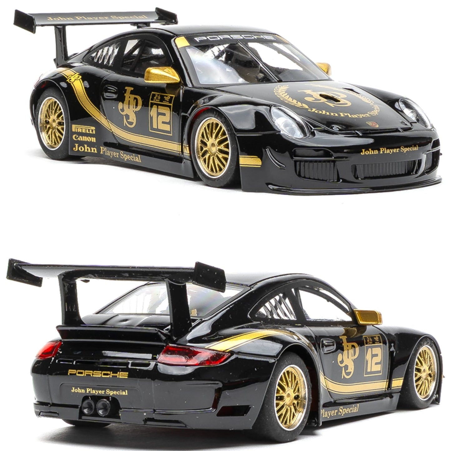 NSR Porsche 997 GT3 #12 John Player Special Anglewinder 1/32 Slot Car 0570AW