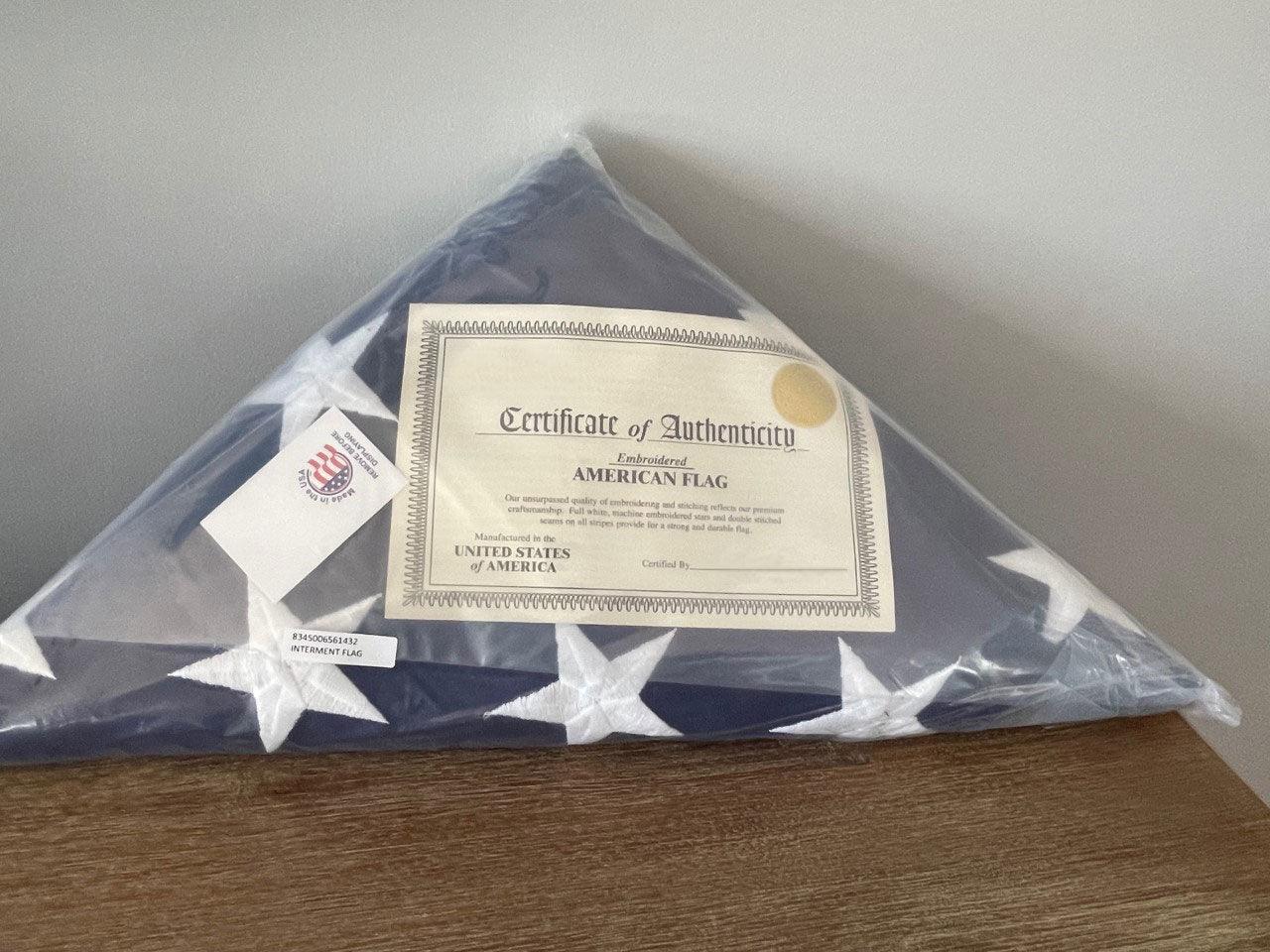 American Flag 5ft x 9.5ft Cotton by Valley Forge, Memorial of US forces.