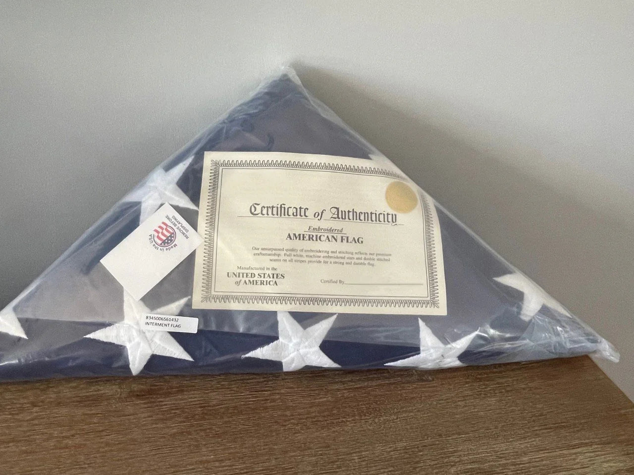Flag For Folded flag Display Case 5ft x 9 1/2 ft Cotton