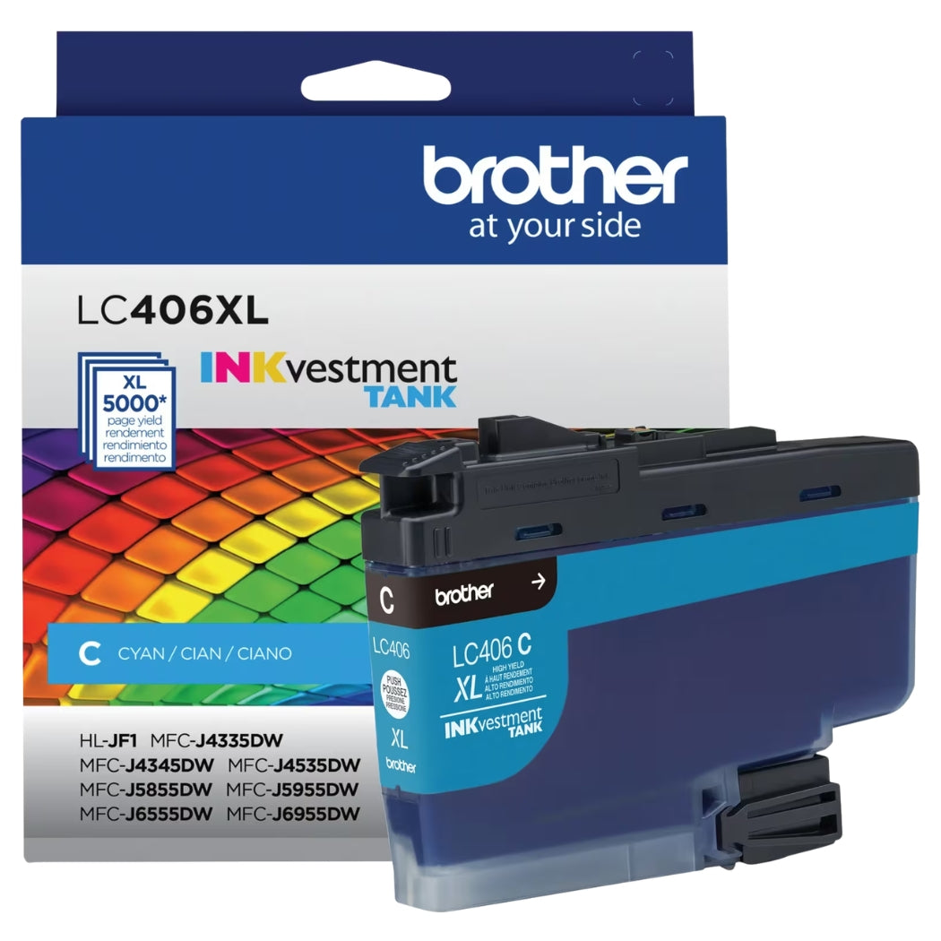 New, Pre-Owned - Brother LC406XL High Yield Cyan Ink Cartridge