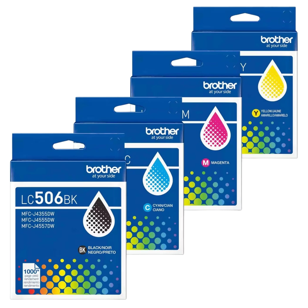 New, Pre-Owned - Brother LC506 Standard Yield Multi-Color (BCMY) Ink Cartridge, 4-Pack
