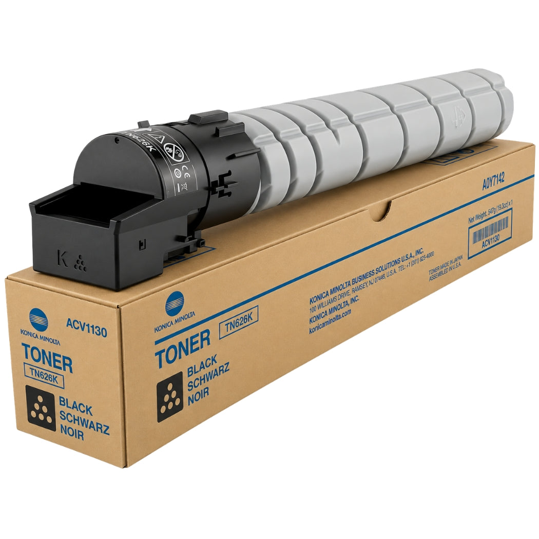 New, Pre-Owned - Konica Minolta TN626K Standard Yield Black Toner Cartridge, ACV1130
