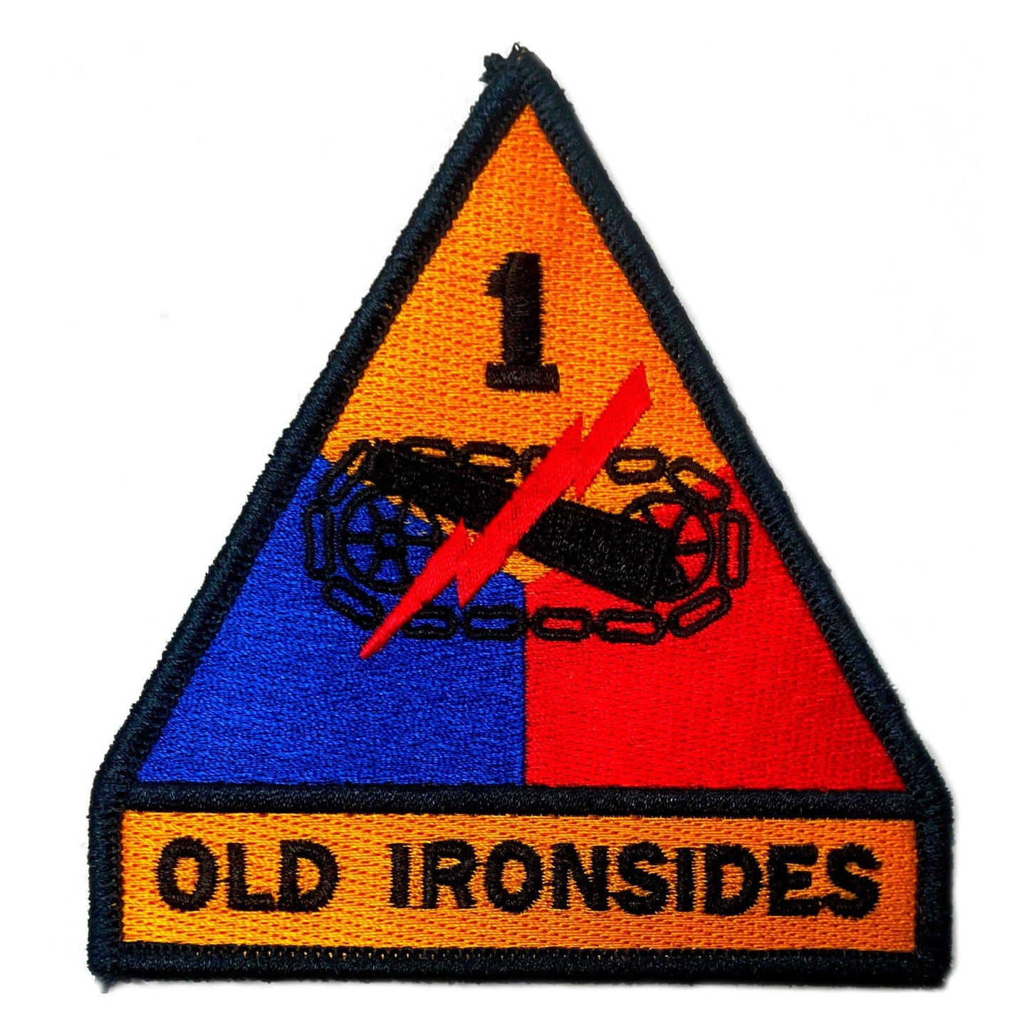 U.S. Army 1st Armored Division (Old Ironsides) Color Patch with Hook Fastener (each)