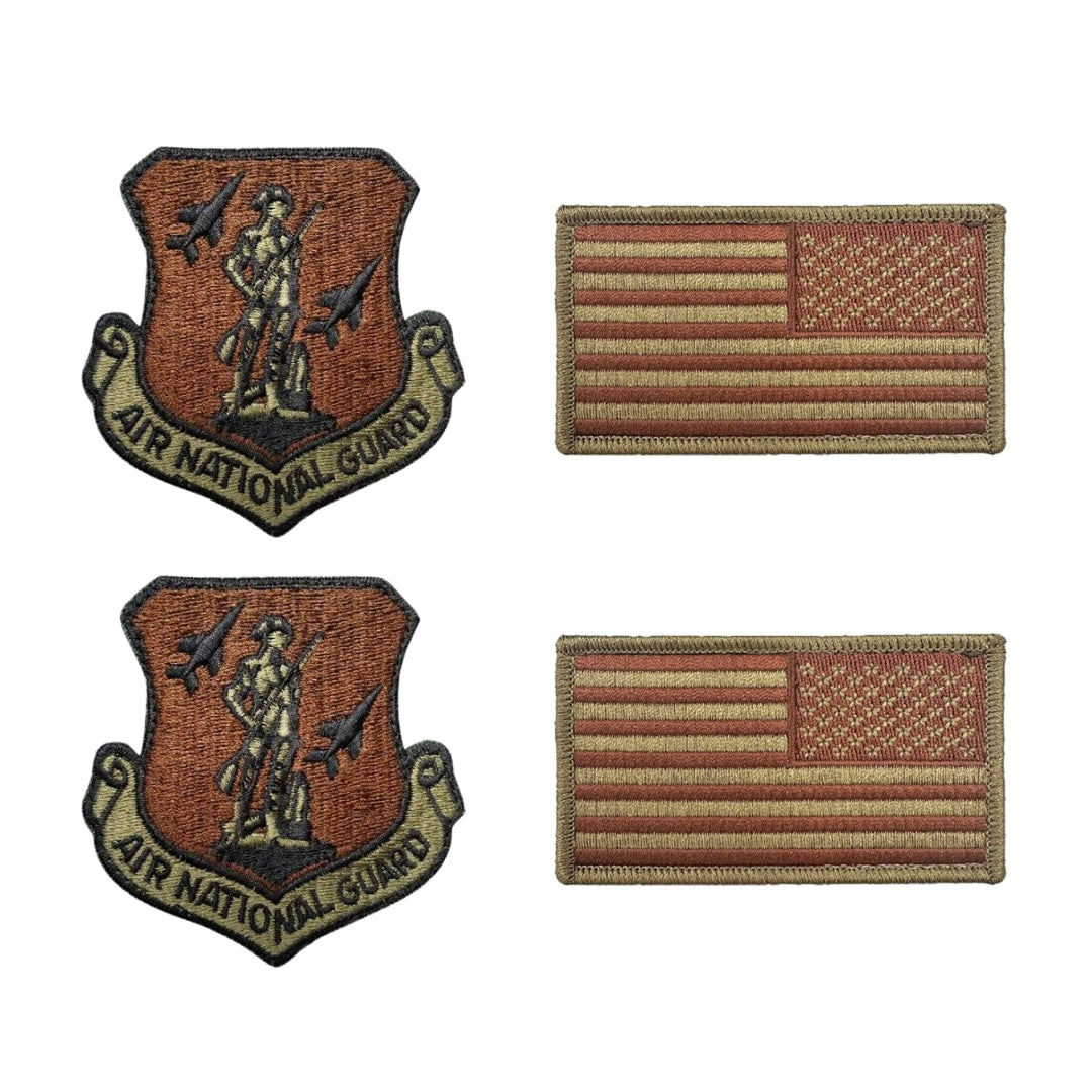 U.S. Air Force Air National Guard OCP Spice Brown Patch and Flag Bundle Patch