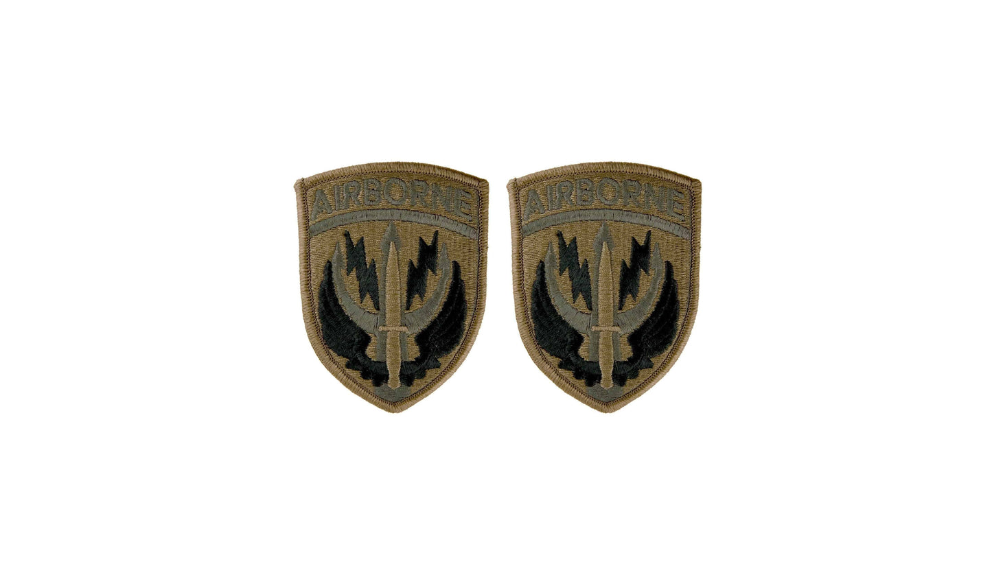 U.S. Army Special Operation Command Central w/ Brown Border and Airborne Tab OCP Patch with Hook Fastener (pair)