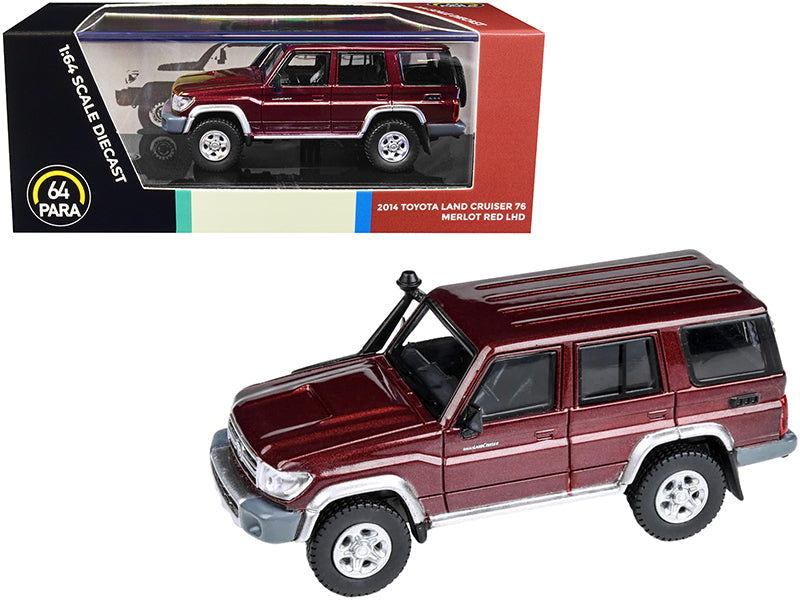 2014 Toyota Land Cruiser 76 Merlot Red Metallic 1/64 Diecast Model Car by Paragon Models free shipping USA
