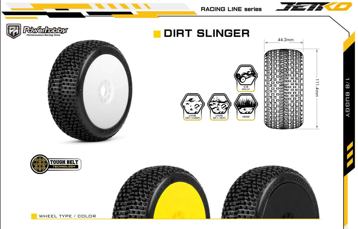 Powerhobby Dirt Slinger 1/8 Buggy Mounted Tires Yellow (2) Super Soft