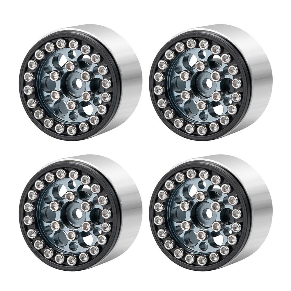Powerhobby 1.0" Beadlock Wheels Titanium (4) 1/24 Rock Crawler
