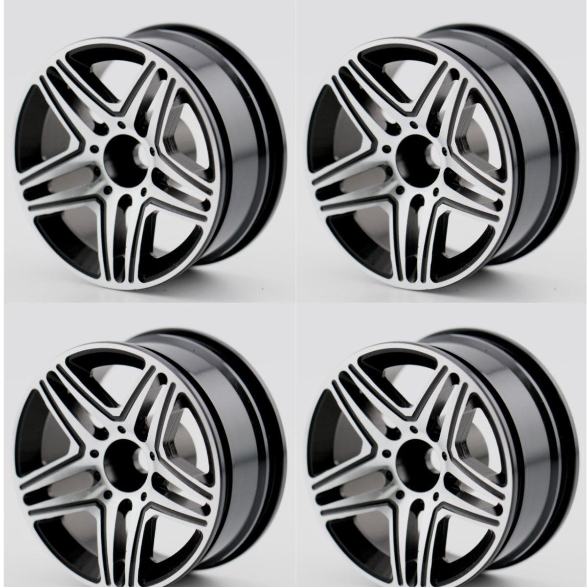 Powerhobby Aluminum 1/10 Touring Car Wheels / Rims Black (4) 12mm Hex ---