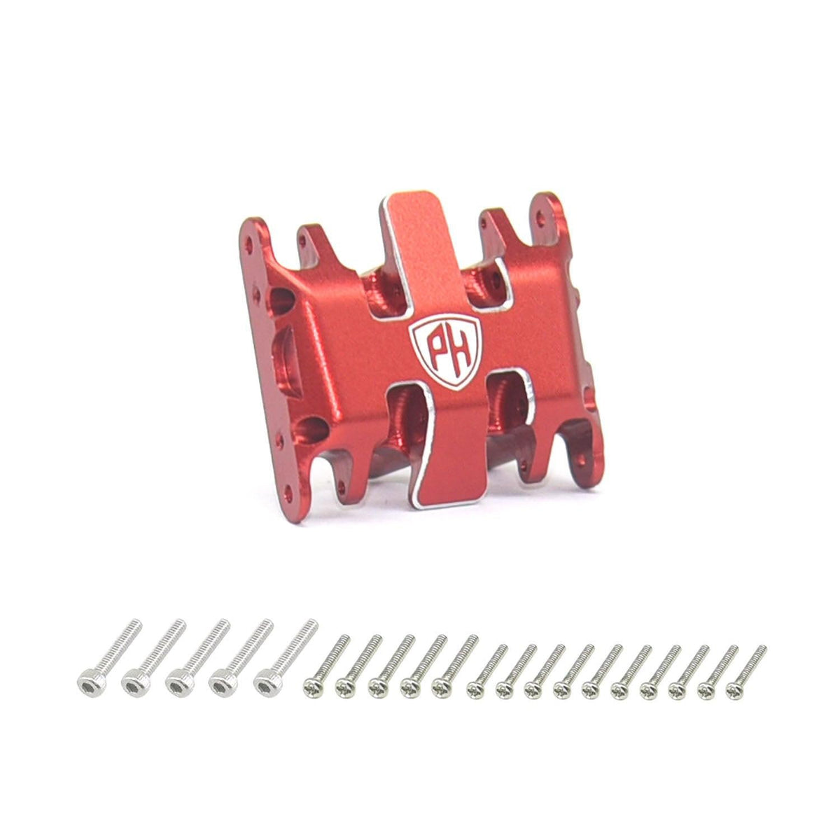 Powerhobby Aluminum Gear Box and Skid Plate Red Axial SCX30