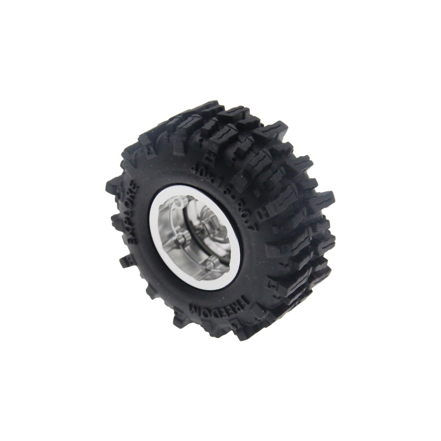 Powerhobby Axial SCX30 0.7" Aluminum Wheels / Tires (4) Silver Type B