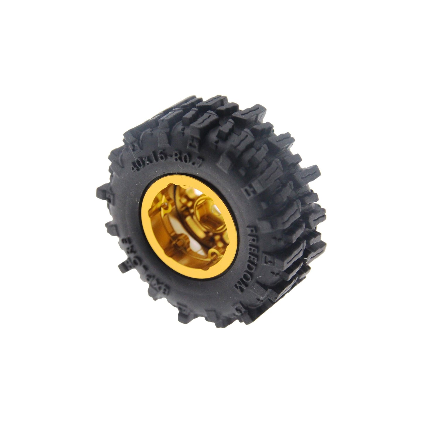 Powerhobby Axial SCX30 0.7" Aluminum Wheels / Tires (4) Gold Type B