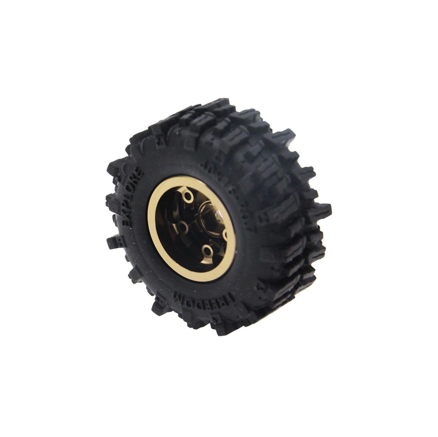Powerhobby Axial SCX30 0.7" Beadlock Aluminum Wheels / Tires (4) Gold Type B
